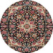 Round Traditional Red Medallion Rug, tr2744