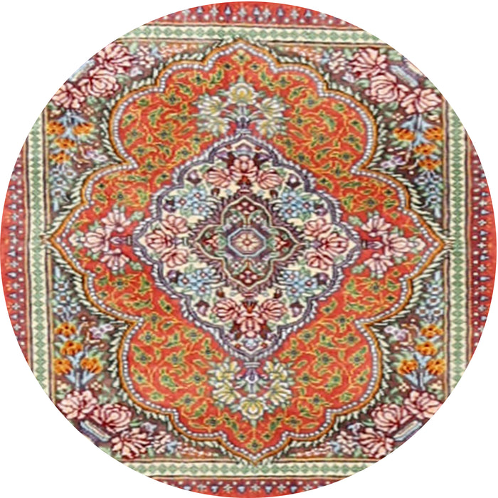 Round Traditional Light French Beige Brown Persian Rug, tr2746