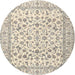 Round Traditional Vanilla Gold Persian Rug, tr2748