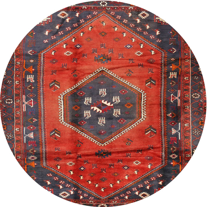 Round Traditional Red Persian Rug, tr2749