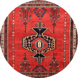 Square Machine Washable Traditional Sienna Brown Rug, wshtr274