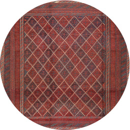 Square Machine Washable Traditional Chestnut Brown Rug, wshtr2750