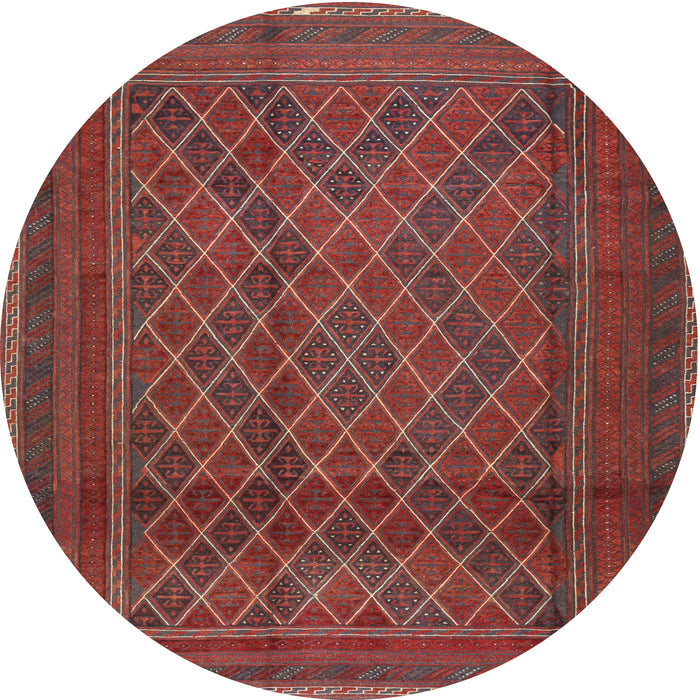Square Machine Washable Traditional Chestnut Brown Rug, wshtr2750