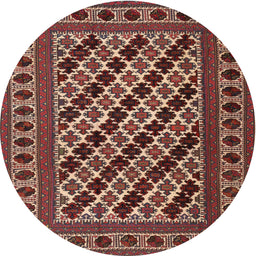 Square Machine Washable Traditional Saffron Red Rug, wshtr2753