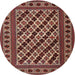 Square Machine Washable Traditional Saffron Red Rug, wshtr2753