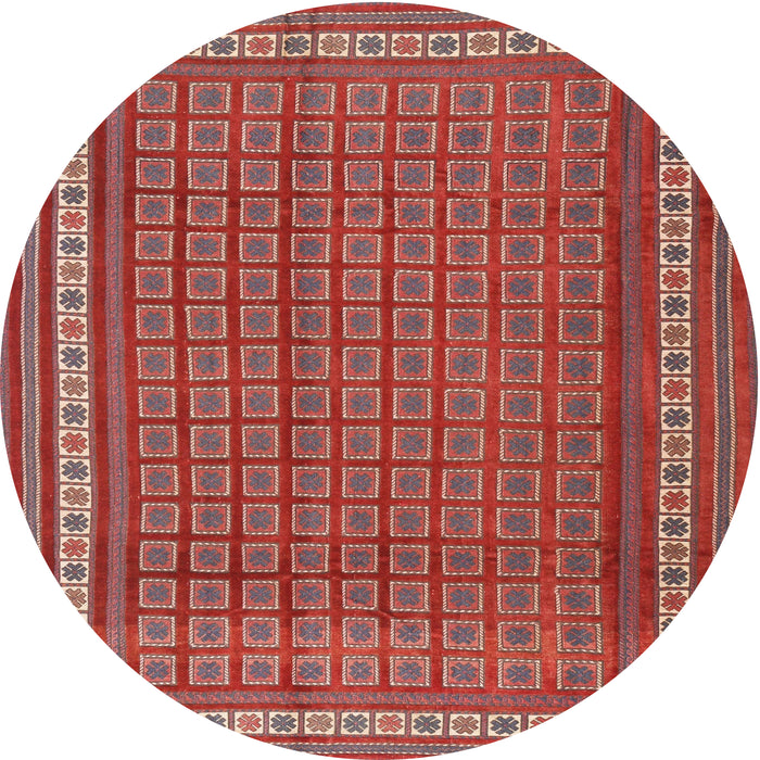 Square Machine Washable Traditional Red Rug, wshtr2754