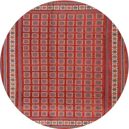 Round Traditional Red Southwestern Rug, tr2754