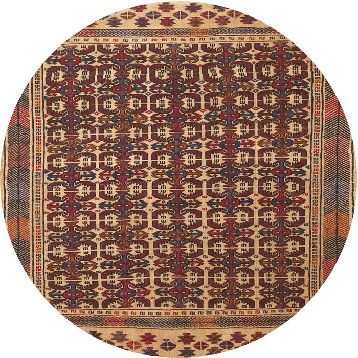 Square Machine Washable Traditional Peru Brown Rug, wshtr2761