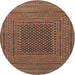 Square Machine Washable Traditional Peru Brown Rug, wshtr2763