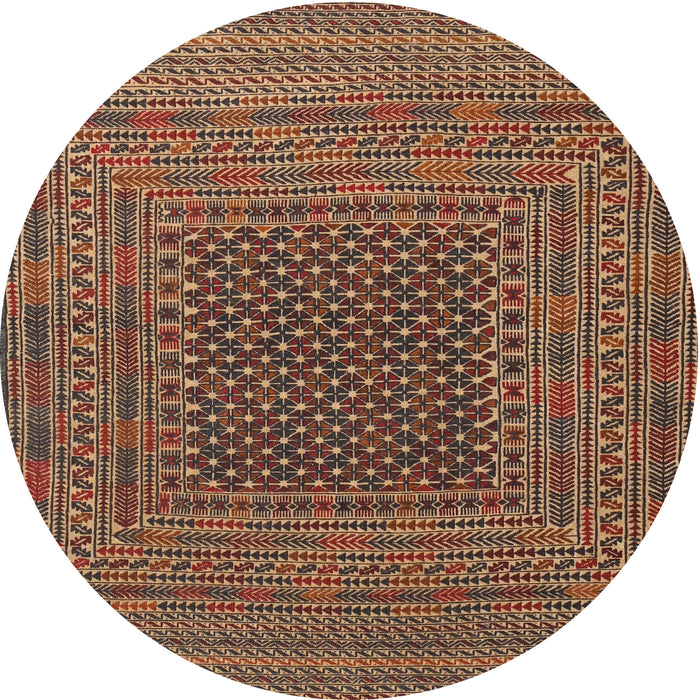 Round Traditional Brown Southwestern Rug, tr2763