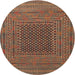 Round Traditional Brown Southwestern Rug, tr2763