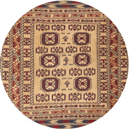 Square Machine Washable Traditional Brown Red Rug, wshtr2764
