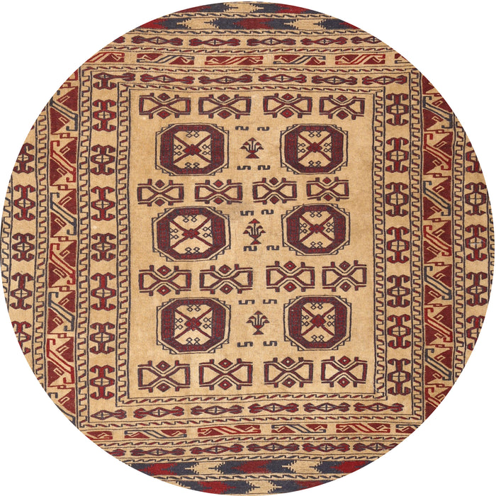 Square Machine Washable Traditional Brown Red Rug, wshtr2764