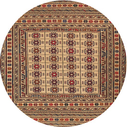 Square Machine Washable Traditional Sand Brown Rug, wshtr2765