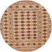 Round Traditional Yellow Orange Persian Rug, tr2766