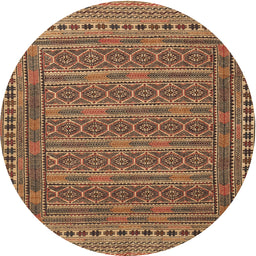 Square Machine Washable Traditional Sand Brown Rug, wshtr2770