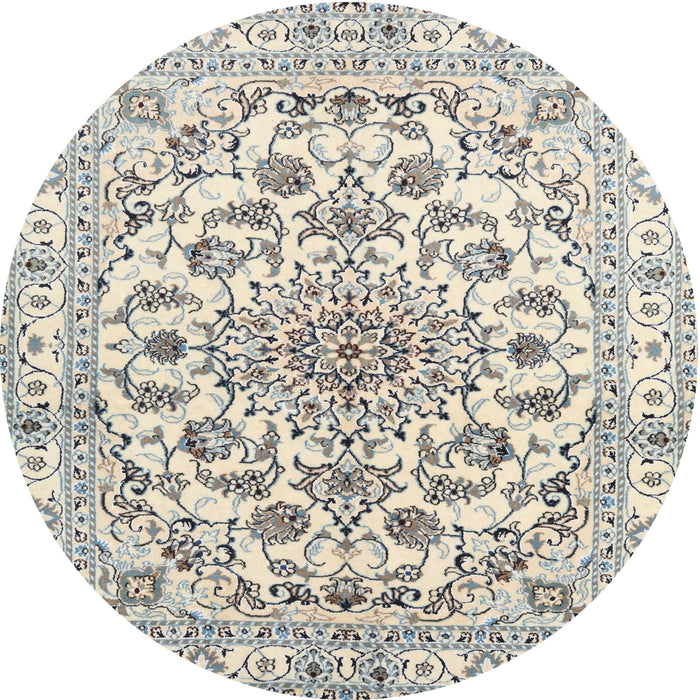 Round Traditional Gray Persian Rug, tr2777