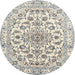 Round Traditional Gray Persian Rug, tr2777