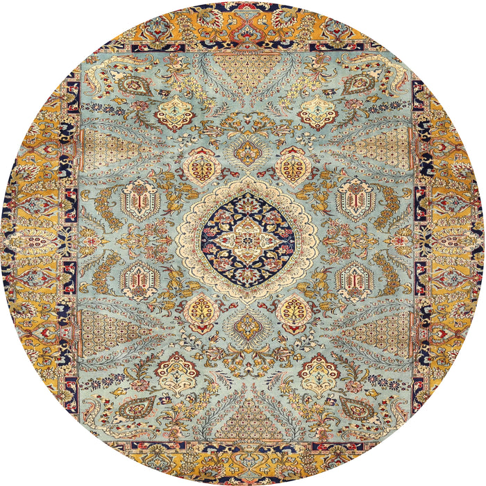 Round Traditional Sienna Brown Persian Rug, tr2778