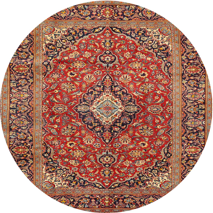 Round Traditional Sand Brown Persian Rug, tr2779