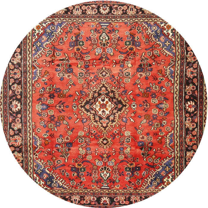 Round Traditional Red Persian Rug, tr2781