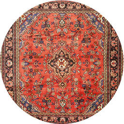 Square Machine Washable Traditional Tomato Red Rug, wshtr2781