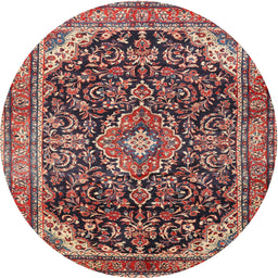 Square Machine Washable Traditional Saffron Red Rug, wshtr2783