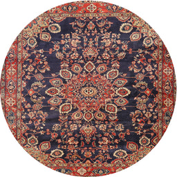 Square Machine Washable Traditional Orange Salmon Pink Rug, wshtr2785