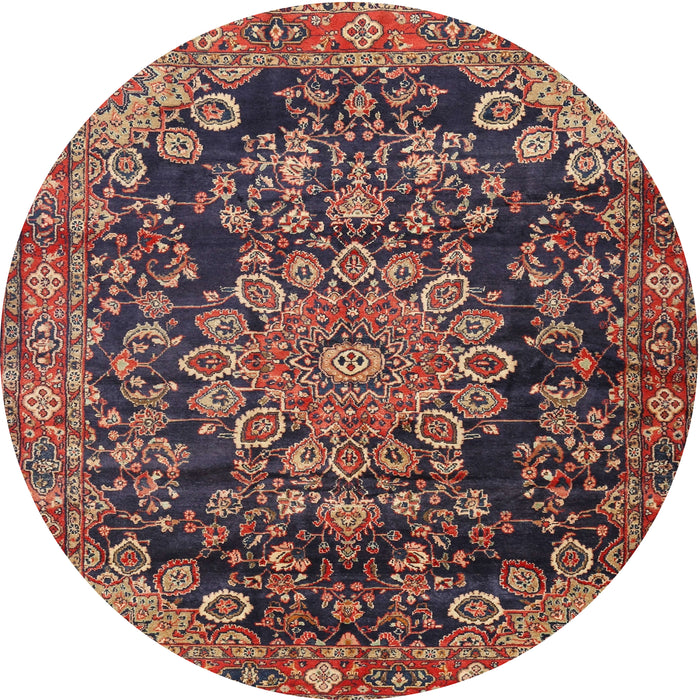 Square Machine Washable Traditional Orange Salmon Pink Rug, wshtr2785