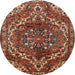 Round Traditional Red Persian Rug, tr2786