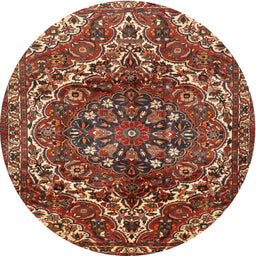 Square Machine Washable Traditional Tomato Red Rug, wshtr2786