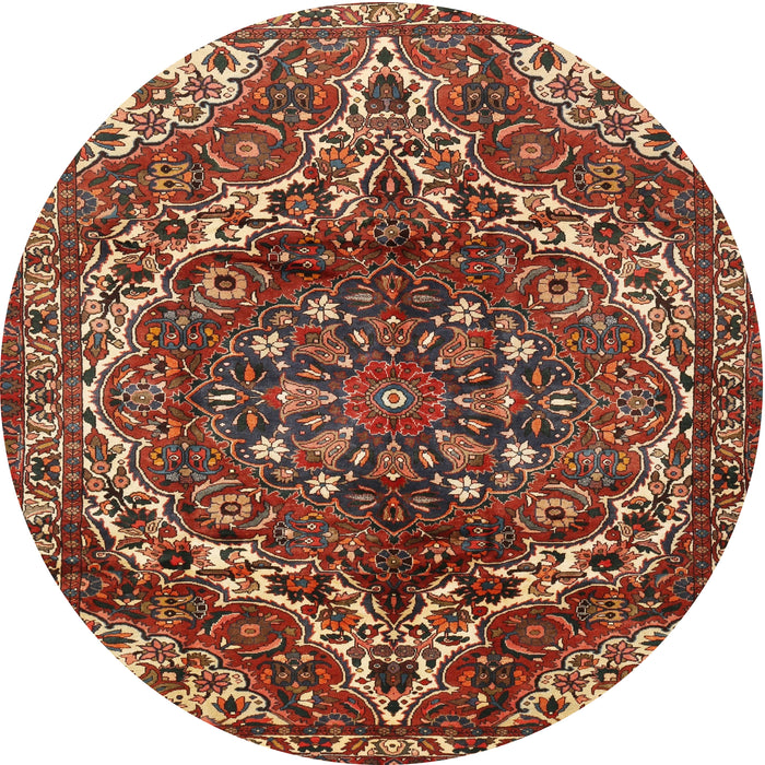 Square Machine Washable Traditional Tomato Red Rug, wshtr2786