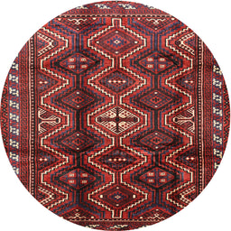 Square Machine Washable Traditional Chestnut Brown Rug, wshtr2788