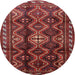 Square Machine Washable Traditional Chestnut Brown Rug, wshtr2788