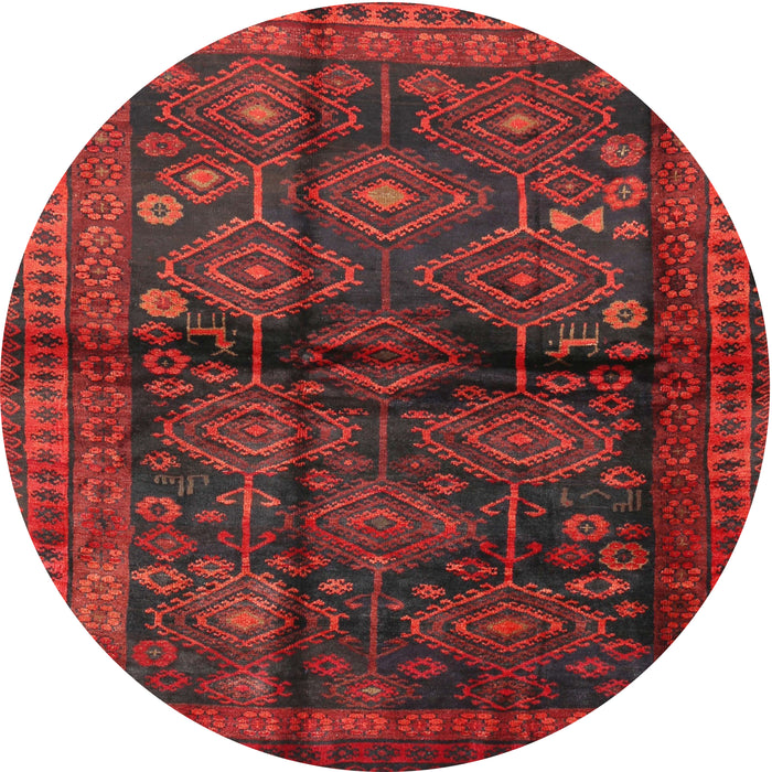 Square Machine Washable Traditional Red Rug, wshtr2790