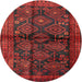 Square Machine Washable Traditional Red Rug, wshtr2790