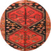 Round Traditional Red Persian Rug, tr2791
