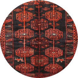 Square Machine Washable Traditional Tomato Red Rug, wshtr2792