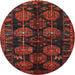Round Traditional Red Persian Rug, tr2792