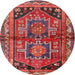 Round Traditional Dark Almond Brown Persian Rug, tr2795