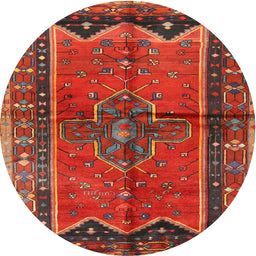 Square Machine Washable Traditional Sienna Brown Rug, wshtr2797