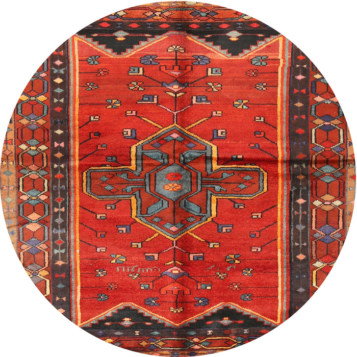 Square Machine Washable Traditional Sienna Brown Rug, wshtr2797