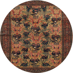 Square Machine Washable Traditional Light Brown Rug, wshtr27