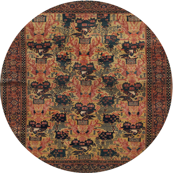 Square Machine Washable Traditional Light Brown Rug, wshtr27