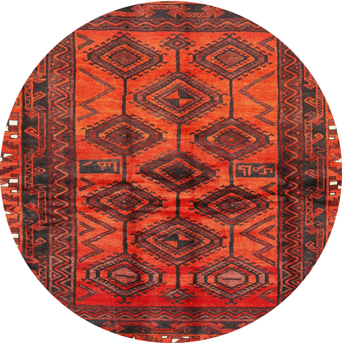 Round Traditional Brown Red Persian Rug, tr2802