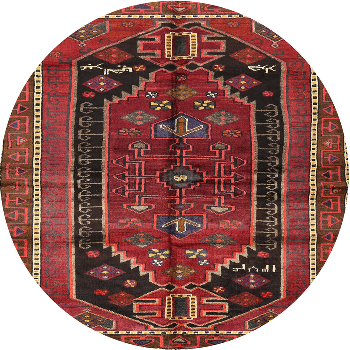 Round Traditional Sienna Brown Persian Rug, tr2805