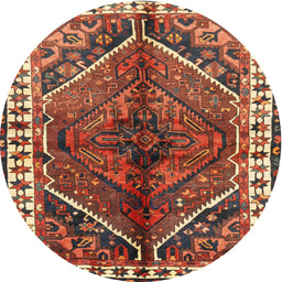 Square Machine Washable Traditional Tomato Red Rug, wshtr2806