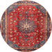 Round Traditional Orange Salmon Pink Persian Rug, tr2808