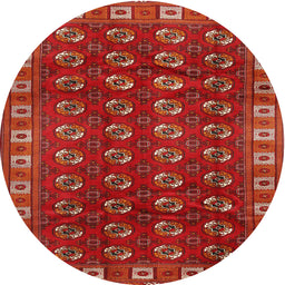 Square Machine Washable Traditional Red Rug, wshtr2809