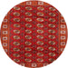 Round Traditional Red Persian Rug, tr2809